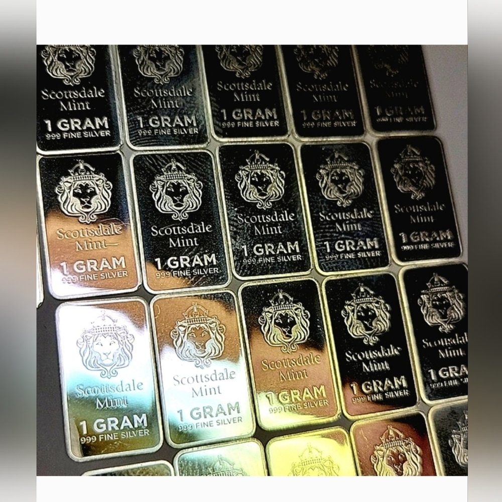 10 x 1 Gram Silver Bars Prepper Silver .999 Silver Bullion Bars Scottsdale
